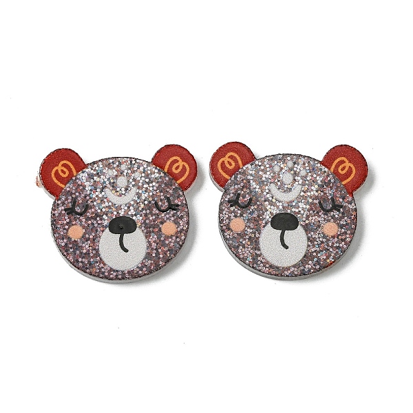 

PandaHall Resin Decoden Cabochons, with Paillette/Glitter Sequins, Bear, 18.5x22x2mm Resin Bear