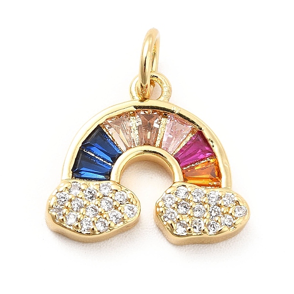 

PandaHall Rack Plating Brass Cubic Zirconia Charm, Rainbow Charms, Long-Lasting Plated, with Jump Rings, Cadmium Free & Lead Free, Real 18K...