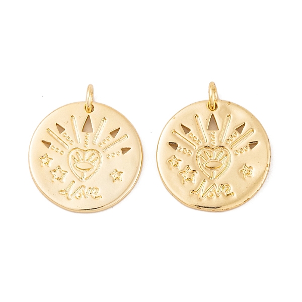

PandaHall Brass Pendants, with Jump Rings, Flat Round, Real 18K Gold Plated, 20x2mm, Hole: 3mm Brass Flat Round
