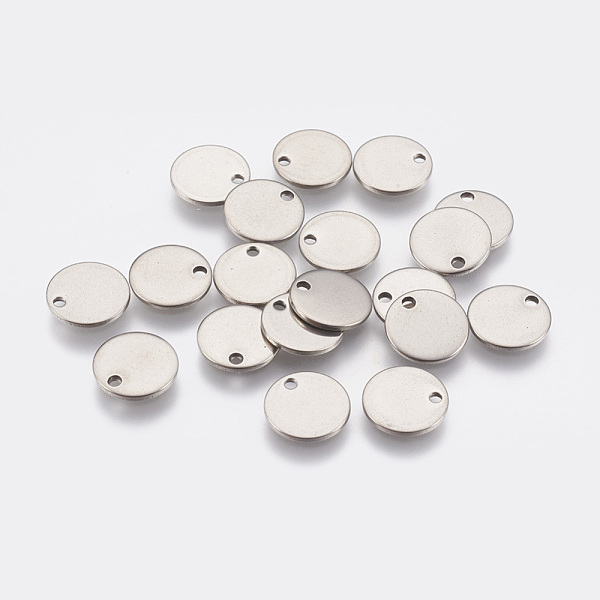 

PandaHall Original Color Stamping Blank Tag Charms 304 Stainless Steel Flat Round Pendants, 10x0.6mm, Hole: 1.2mm 304 Stainless Steel Flat...