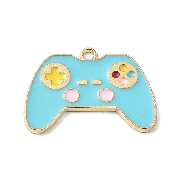 

PandaHall Alloy Enamel Pendants, Light Gold, Gamepad Charm, Light Sky Blue, 18x26x1.5mm, Hole: 1.6mm Alloy+Enamel Others