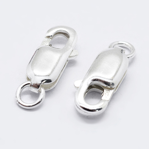 

PandaHall 925 Sterling Silver Lobster Claw Clasps, with 925 Stamp, Silver, 16x8x3.5mm, Hole: 3mm Sterling Silver Silver