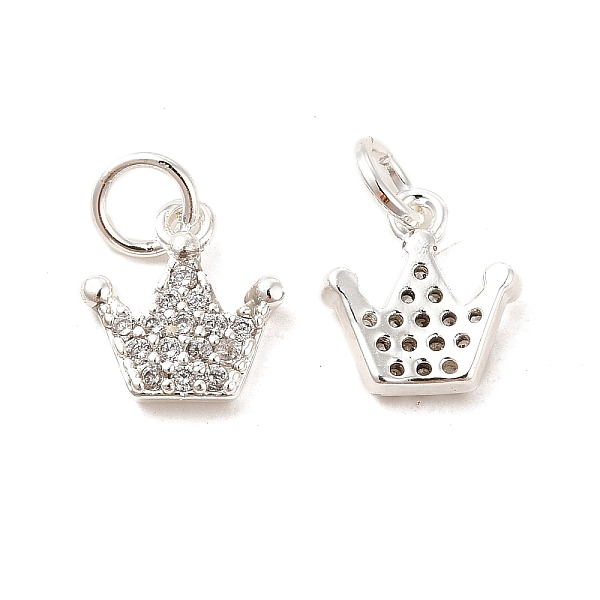 

PandaHall Rack Plating Brass Micro Pave Clear Cubic Zirconia Pendants, Long-Lasting Plated, Cadmium Free & Lead Free, with Jump Ring, Crown...