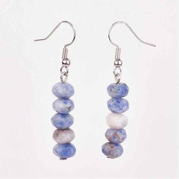

PandaHall Brass Tassel Dangle Earrings, with Natural & Synthetic Mixed Stone Beads, Platinum, 45mm, Pin: 0.6mm Mixed Stone