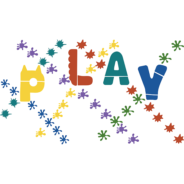 

PandaHall PVC Wall Stickers, for Home Living Room Bedroom Decoration, Word Play, Mixed Color, 29x35cm, 6 sheets/set Plastic Word Multicolor