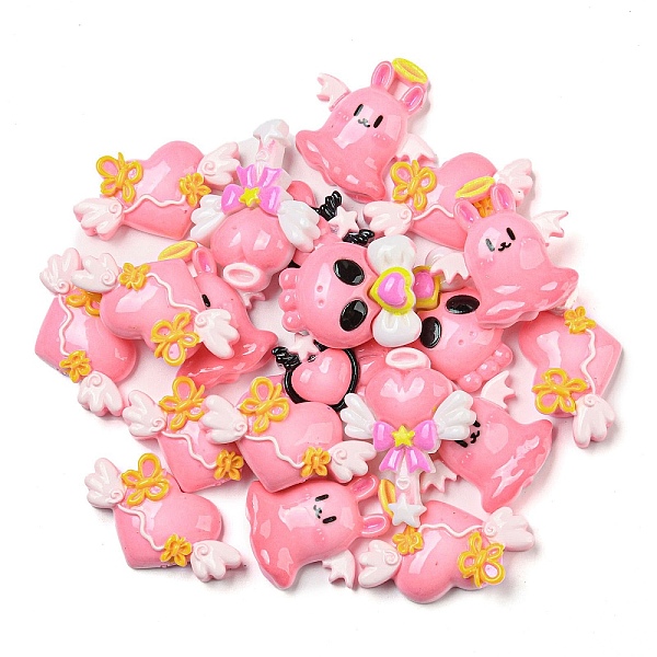 

PandaHall Opaque Resin Decoden Cabochons, Little Devil & Ghost with Wing & Heart with Wing, Mixed Shapes, Pink, 22.5~30.5x21.5~35.5x8~8.5mm...