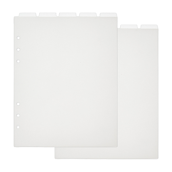 

PandaHall A5 Frosted Plastic Discbound Notebook Index Divider Sheets, 6 Holes Tab Divider for Binder, Rectangle, WhiteSmoke, 219x148x0.3mm..., White
