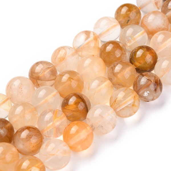 

PandaHall Natural Yellow Hematoid Quartz/Golden Healer Quartz Beads Strands, Round, 8mm, Hole: 1.2mm, about 51pcs/strand, 15.04 inch(38.2cm)...