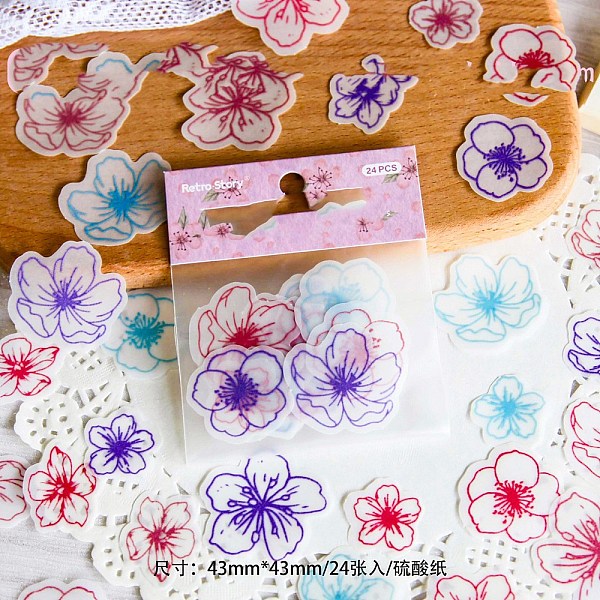 24Pcs Retro Scrapbo… - image