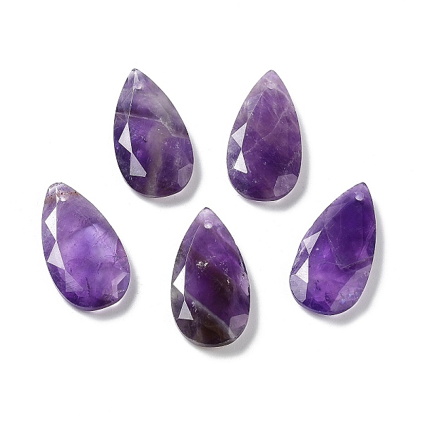 

PandaHall Natural Amethyst Faceted Pendants, Teardrop Charms, 25x13x4mm, Hole: 1mm Amethyst Teardrop