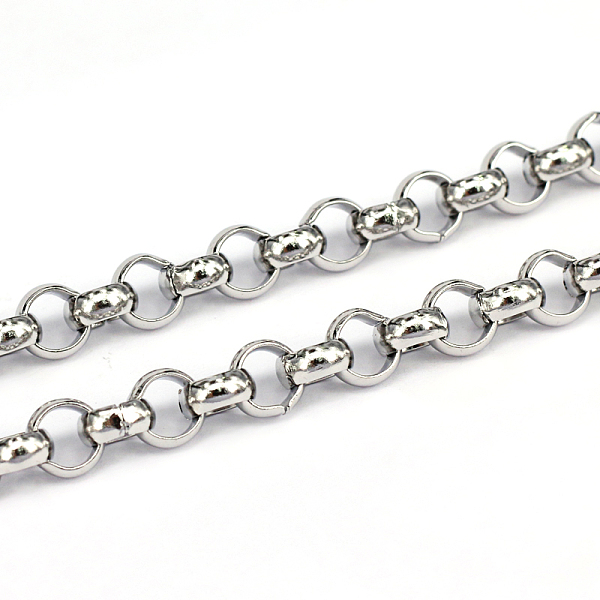 

PandaHall 304 Stainless Steel Rolo Chains, Belcher Chains, Unwelded, Stainless Steel Color, 7x3mm 304 Stainless Steel
