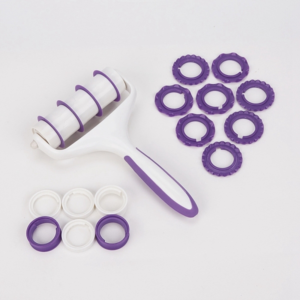 PandaHall Plastic Fondant Cutter Set, Cake Decorating Supplies, For Fondant Strip Ribbon Wheel Cutter, Purple, Packing Box: 26.4x17.4x5.4cm...