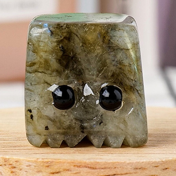 

PandaHall Natural Labradorite Carved Healing Cube Figurines, Reiki Energy Stone Display Decorations, 15~20mm Labradorite Cube