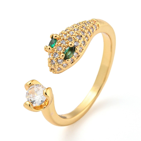 

PandaHall Brass Micro Pave Cubic Zirconia Finger Ring, Cadmium Free & Lead Free, Long-Lasting Plated, Snake Shape, Real 18K Gold Plated, US...