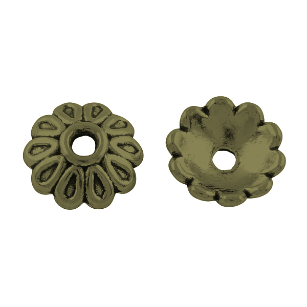 

PandaHall Tibetan Style Alloy Bead Caps, Cadmium Free & Lead Free, Flower, Antique Bronze, 8x2.5mm, Hole: 1.5mm, about 3571pcs/1000g Alloy