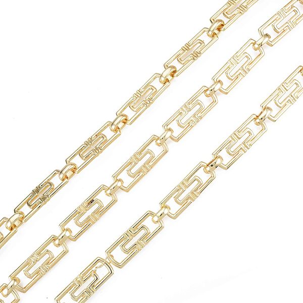 

PandaHall Rectangle Alloy Link Chains, with Spool, Cadmium Free & Nickel Free & Lead Free, Unwelded, Real 18K Gold Plated, 28x10x2mm, about...