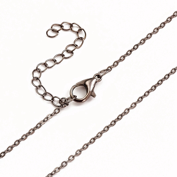 

PandaHall Iron Cable Chain Necklace Making, with Chain Extender & Lobster Claw Clasp, Gunmetal, 18-1/4 inch(46.5cm), 0.15cm Iron