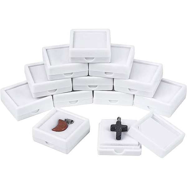 

PandaHall BENECREAT 24PCS Velvet Gemstone Display Case Square Diamond Gem Jewelry Storage Box Organizer Case with Velvet Inside White...