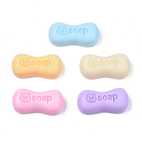 

PandaHall Opaque Resin Cabochons, Soap with Bear Head & Word, Mixed Color, 24.5x12x6.5mm Resin Multicolor