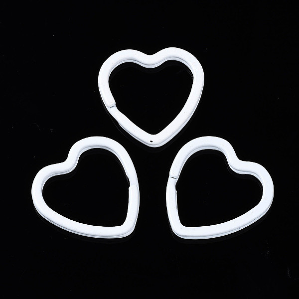 

PandaHall Spray Painted Iron Split Key Rings, Keychain Clasp Findings, Heart, White, 31x30.5x3mm, Inner Diameter: 23x25mm Iron Heart White