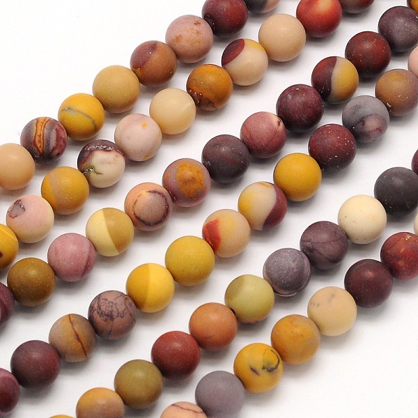

PandaHall Frosted Round Natural Mookaite Beads Strands, 6mm, Hole: 1mm, about 65pcs/strand, 15.3 inch Mookaite Round