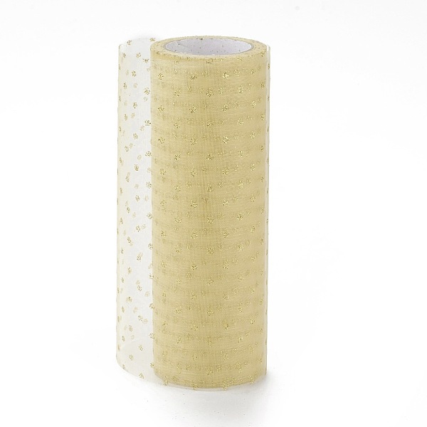 

PandaHall Glitter Deco Mesh Ribbons, Tulle Fabric, for Wedding Party Decoration, Skirts Decoration Making, Beige, 5.90~5.94 inch(15~15.1cm)..., Yellow