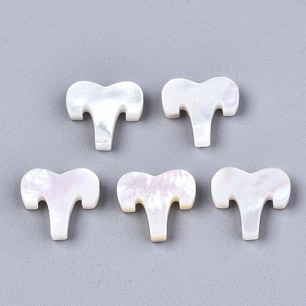 

PandaHall Natural White Shell Beads, Mother of Pearl Shell Beads, Top Drilled Beads, Constellation/Zodiac Sign, Aries, 10.5x11.5x2.5mm, Hole...