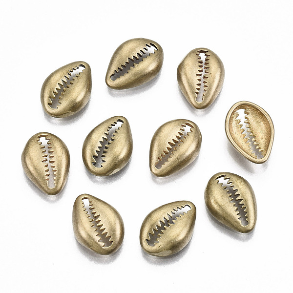 

PandaHall Brass Charms, Cowrie Shell Shape, Nickel Free, Unplated, 13x9x3mm Brass Shell Shape