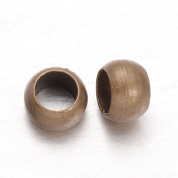 

PandaHall Rondelle Brass Crimp Beads, Antique Bronze, 3x2mm, Hole: 1.5~2mm, about 5200pcs/200g Brass Rondelle