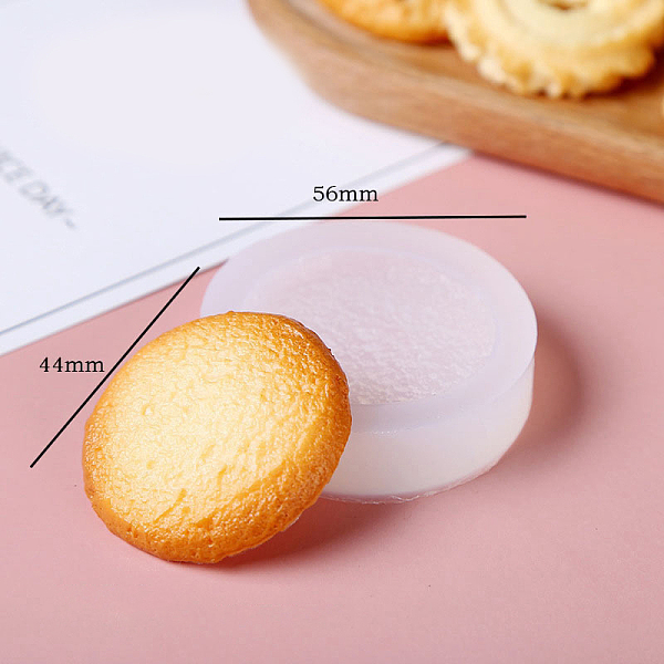 

PandaHall Round Cookies DIY Food Grade Silicone Fondant Molds, for Chocolate Candy Making, White, 56x13mm Silicone Round White