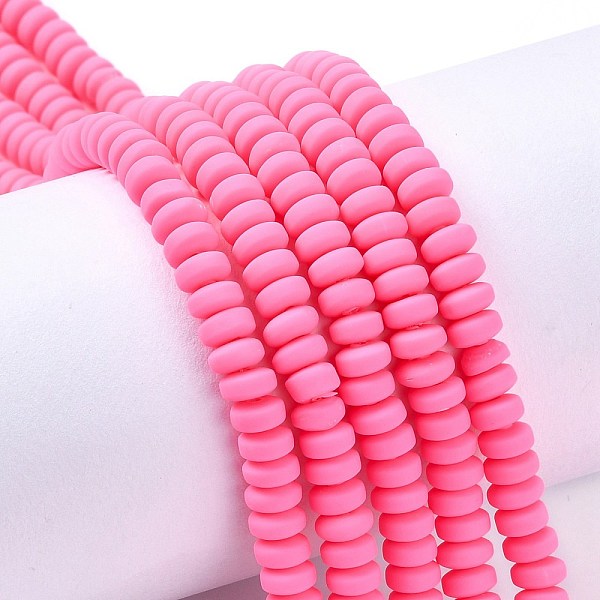 

PandaHall Handmade Polymer Clay Beads Strands, for DIY Jewelry Crafts Supplies, Flat Round, Deep Pink, 6~7x3mm, Hole: 1.5mm, about...