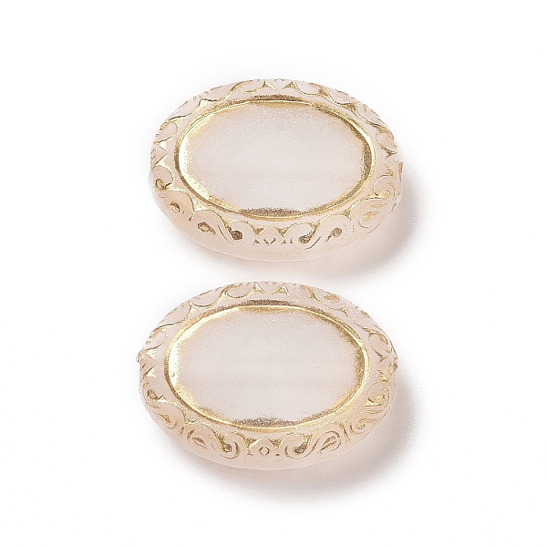

PandaHall Plating Acrylic Beads, Golden Metal Enlaced, Frosted, Oval, Moccasin, 17.5x13.5x6mm, Hole: 1.6mm, about 610pcs/500g Acrylic Oval..., Orange