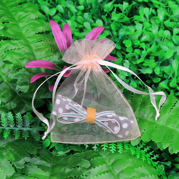 

PandaHall Rectangle Organza Drawstring Bags, 15x10cm Organza Rectangle