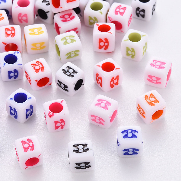 

PandaHall Craft Style Acrylic Beads, Cube with Telephone, Mixed Color, 7x7x7mm, Hole: 3.5mm, about 1950pcs/500g Acrylic Cube Multicolor