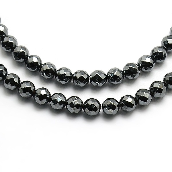

PandaHall Non-magnetic Synthetic Hematite Round Beads Strands, Faceted, 4mm, Hole: 1mm, about 94pcs/strand, 15.7 inch Non-magnetic Hematite...