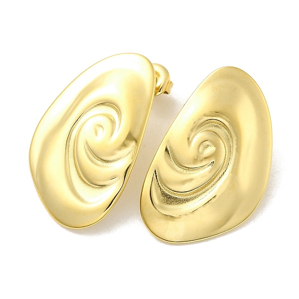 

PandaHall Ion Plating(IP) 304 Stainless Steel Stud Earrings, Shell Shape, Real 14K Gold Plated, 31x19mm 304 Stainless Steel Shell Shape