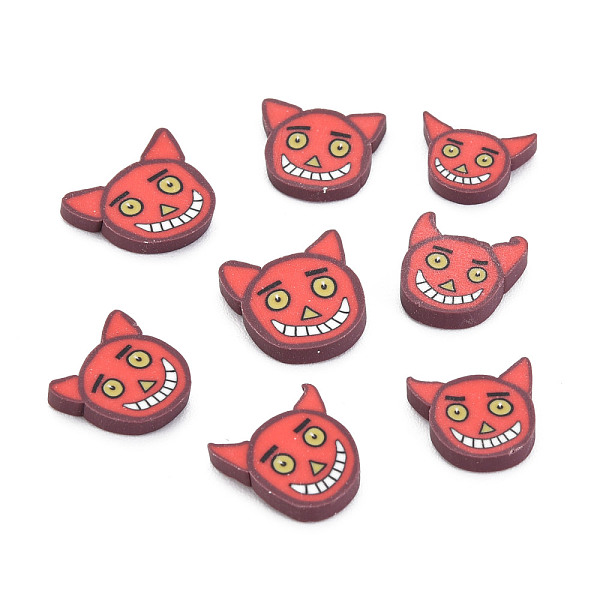 

PandaHall Halloween Handmade Polymer Clay Cabochons, Ghost, Red, 7.5~10.5x9~11x1~2mm, about 6600pcs/1000g Polymer Clay Ghost Red