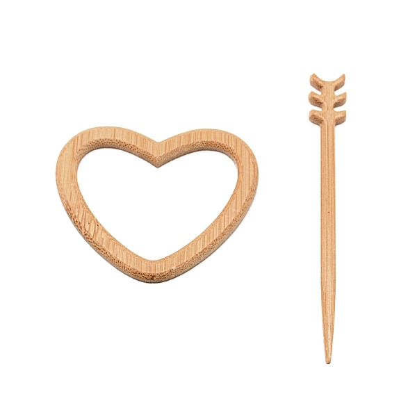 

PandaHall Heart Wooden Shawl Pin, Scarf Clips, Wheat, 65x53x4.5mm, Pin: 99.5x13x4mm Wood Orange