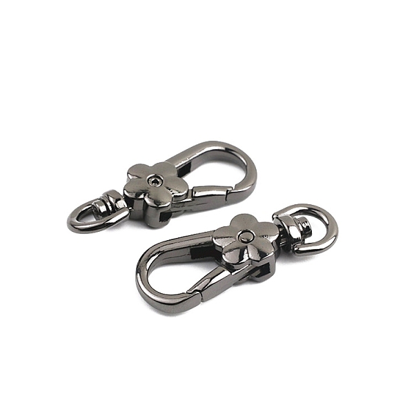 

PandaHall Alloy Swivel Clasps, for Bag Making, Gunmetal, 45mm Alloy Flower