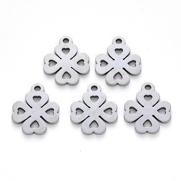 

PandaHall 304 Stainless Steel Pendants, Laser Cut, Clovers, Stainless Steel Color, 17x14x1mm, Hole: 1.8mm 304 Stainless Steel Clover