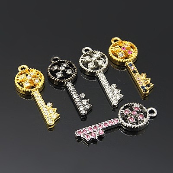 

PandaHall Alloy Rhinestone Pendants, Grade A, Key, Mixed Color, 28x10x3.5mm, Hole: 2mm Alloy+Rhinestone Key Multicolor