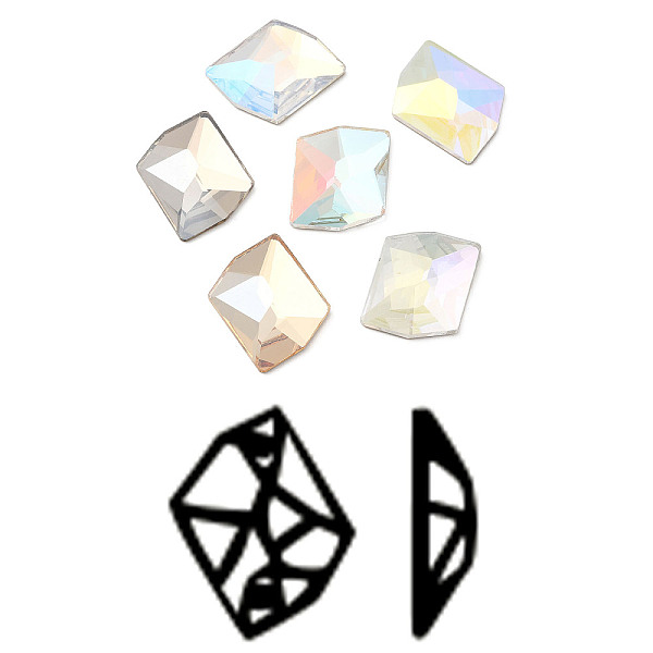 

PandaHall K9 Glass Rhinestone Cabochons, Flat Back & Back Plated, Faceted, Rhombus, Mixed Color, 21x17x5.5mm Glass Rhinestone Rhombus..., Multicolor