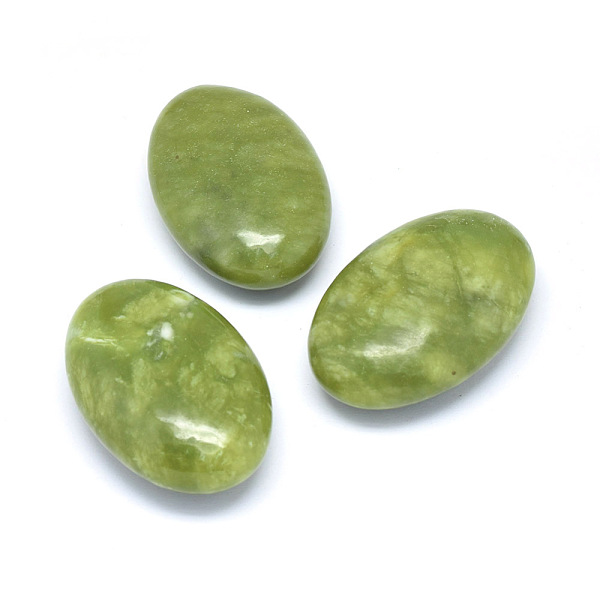 PandaHall Natural Xinyi Jade/Chinese Southern Jade Massage Stone, Massage Tools, Oval, 60x40x20~21mm Jade Oval