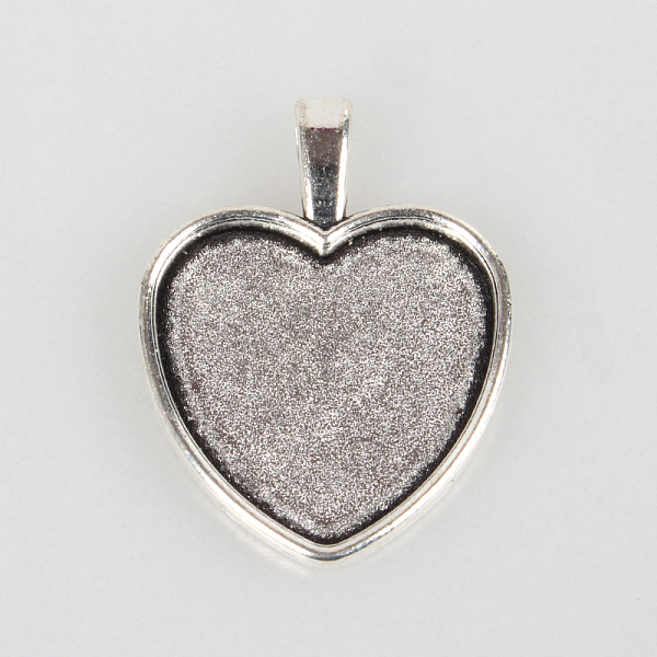 

PandaHall Tibetan Style Alloy Pendant Cabochon Settings, Cadmium Free & Lead Free, Plain Edge Bezel Cups, Heart, Antique Silver, Tray...