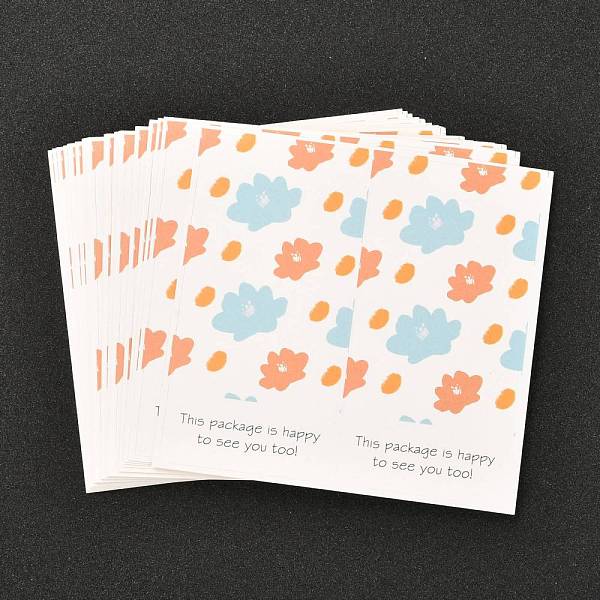 

PandaHall Coated Paper Sealing Stickers, Rectangle with Word, for Gift Packaging Sealing Tape, Flower Pattern, 105x112x0.2mm, Sticker...