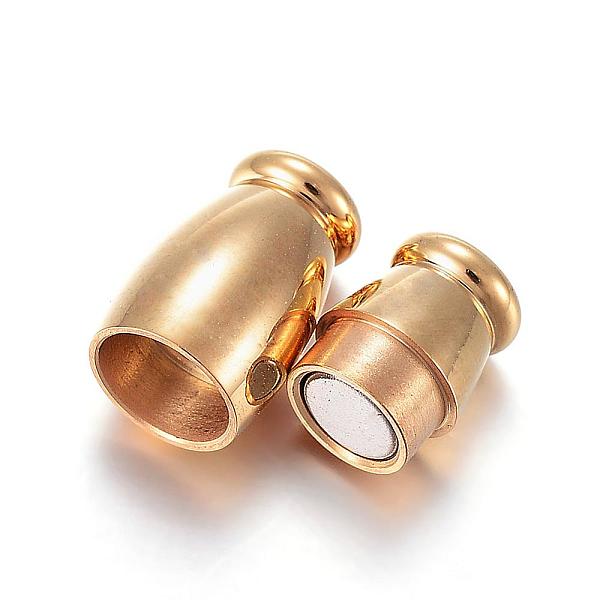 

PandaHall 304 Stainless Steel Magnetic Clasps with Glue-in Ends, Oval, Golden, 14x6.5mm, Hole: 3mm 304 Stainless Steel Oval