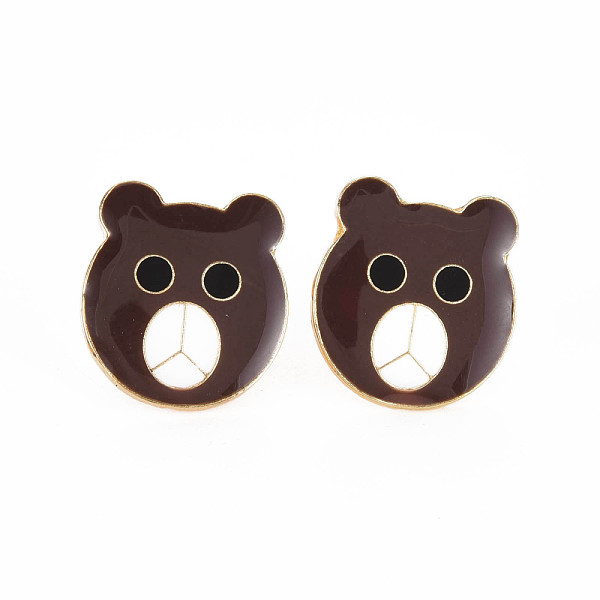 PandaHall Bear Enamel Pin, Animal Alloy Brooch for Backpack Clothes, Cadmium Free & Lead Free, Light Gold, Coconut Brown, 20x18x11mm, Pin...
