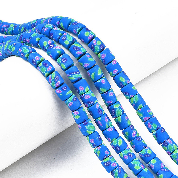 

PandaHall Handmade Polymer Clay Bead Strands, Column with Flower, Royal Blue, 6x5mm, Hole: 1mm, about 63~64pcs/strand, 15.75 inch~15.94 inch...
