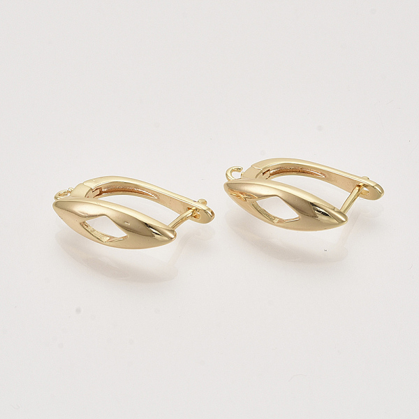 

PandaHall Brass Hoop Earring Findings with Latch Back Closure, Nickel Free, with Horizontal Loop, Real 18K Gold Plated, 18x5.5x13mm, Hole...