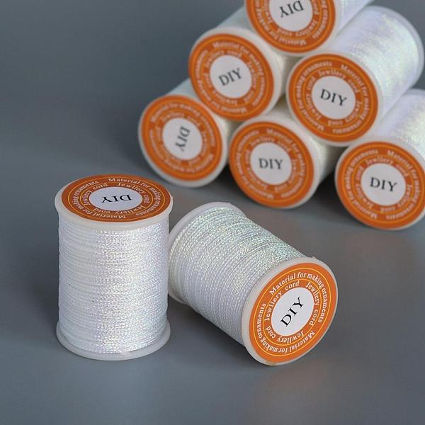 

PandaHall Polyester Metallic Thread, White, 1mm, about 7.65 yards(7m)/roll Polyester White